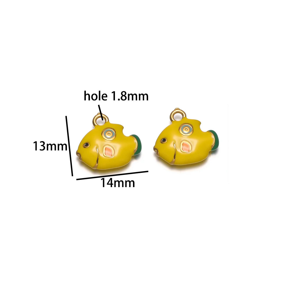 Giraffe Drip Oil DIY Charm Stainless Steel 18k Gold Plated Dragon Fruit Mushroom Pendant for Jewelry Necklace Making