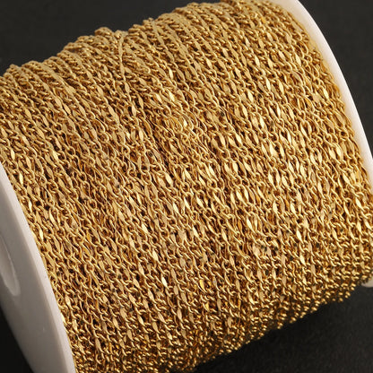 D953 Hot Waterproof Stainless Steel Chain 18k PVD Gold Plated Figaro Chain for Necklace Bracelet Making Diy