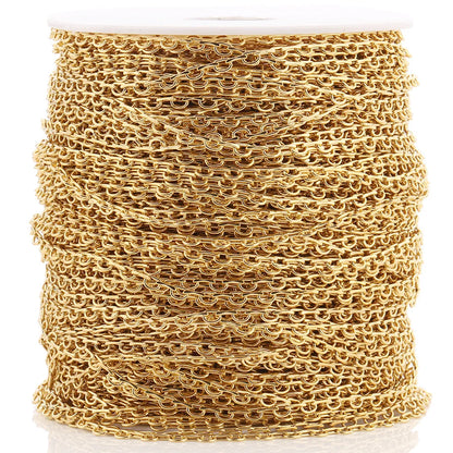 D144 Hot Fashion 18k Gold Plated Chain Necklace Bracelet Jewelry Making Bulk Roll Chain Wholesale