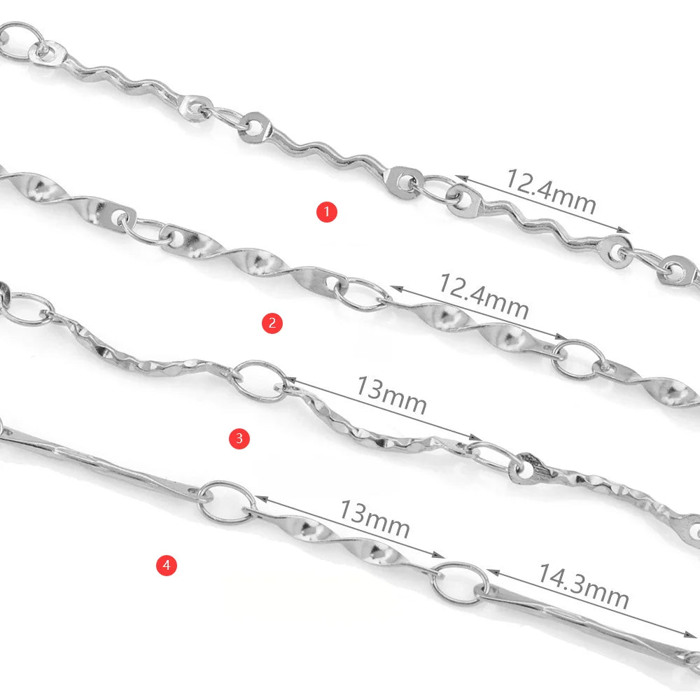 B4790 Waterproof Stainless Steel Chain 18k Gold Pressed Chain Bulk Chain for Jewelry