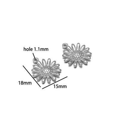 DIY Pendant 18k Gold Plated Stainless Steel Heart Sunflower Turtle Shrimp Fish Charm Pendant for DIY Necklace Jewelry Making