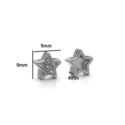 Non Tarnish Stainless Steel 18k Gold Plated Moon Star Cross Zircon Charm Pendant for Jewelry Necklace Making Accessories
