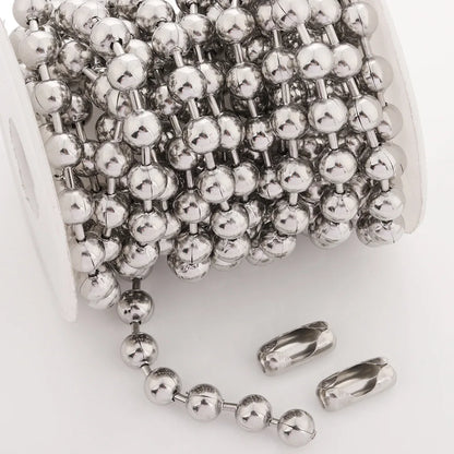A2905 Fashion 8mm Gold Silver Plated Stainless Steel Chain Ball Beads Beaded Chain for Necklace Bracelet Making Diy