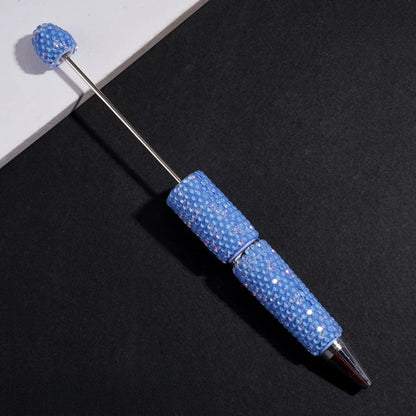 Luminous Fluorescent Beadable Clay Pens Full Covered Rhinestone Ballpoint Pens for Beadable Pen Keychain DIY Bulk Craft Supplies