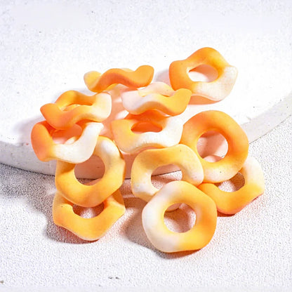 Acrylic Spacer Beads Frosted Matte Wavy Shape Ombre Color 16MM for DIY Beaded Pen Accessories Glitter Macaron