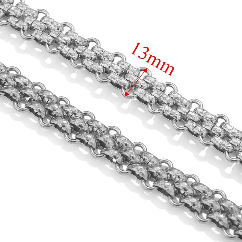 B4714 Hip Hop Thick Vacuum Chain 18k Gold Plated Stainless Steel Chain Roller Bulk Chain for Jewelry Diy