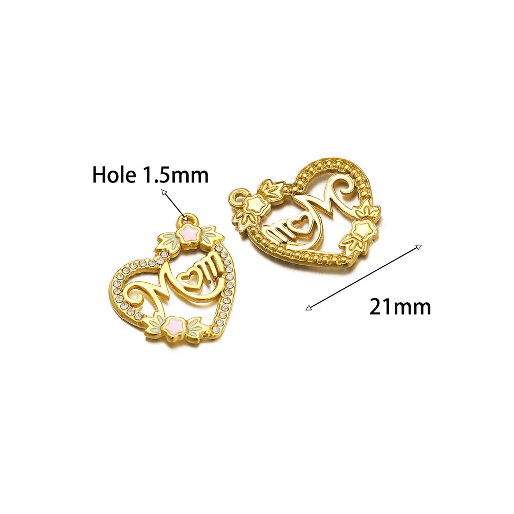 High Quality Stainless Steel Gold Plated Enamel Turtle Conch Starfish Dragonfly Heart Charms Pendant for Jewelry Necklace Making