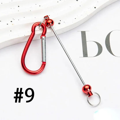 Bulk Beadable Bar Carabiner Keychain Snap Hook Removable Metal Key Ring for DIY Craft Keychain Making