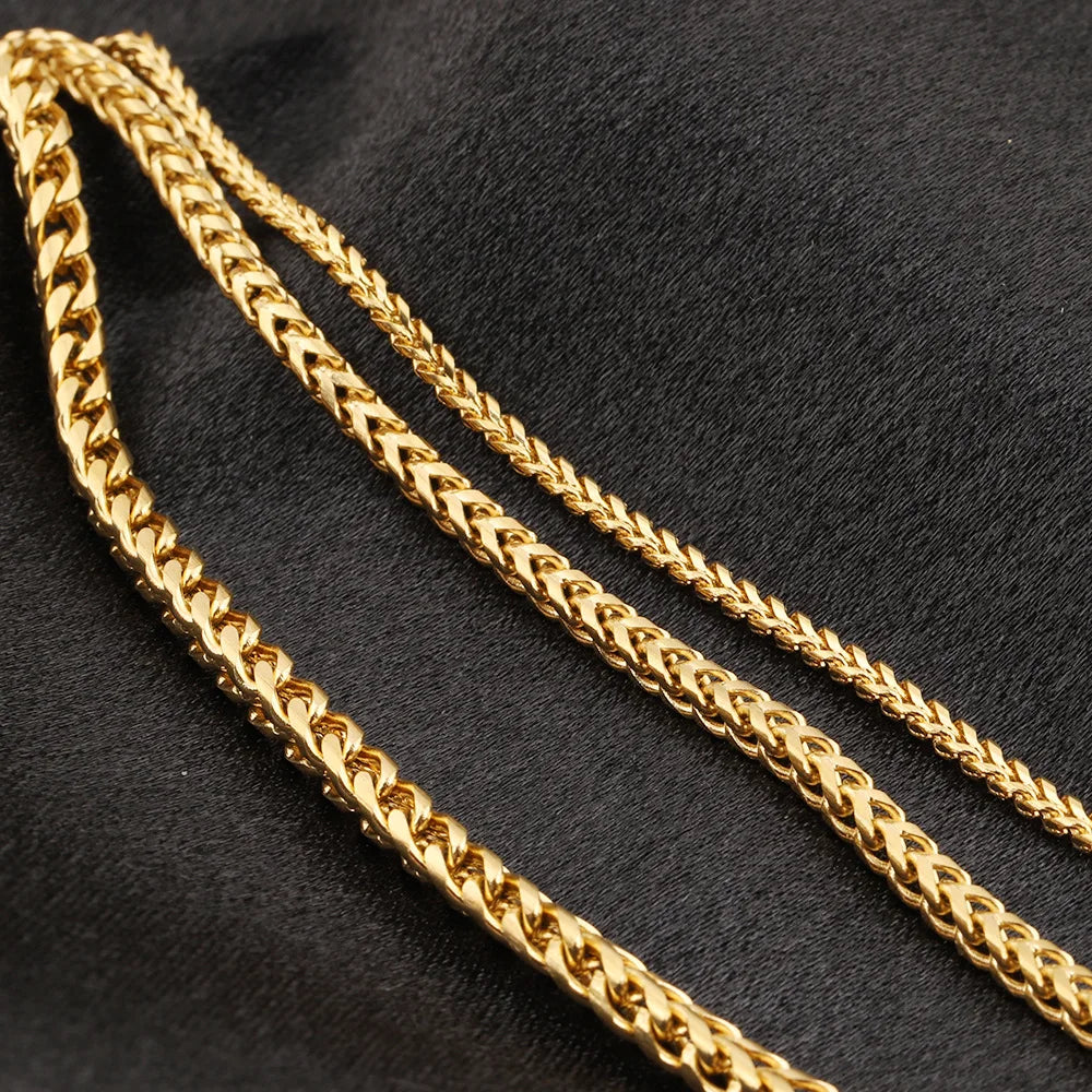 E248 Hip Hop Men Necklace Bracelet Chain No Tarnish Stainless Steel Silver Gold Cuban Chains for Diy