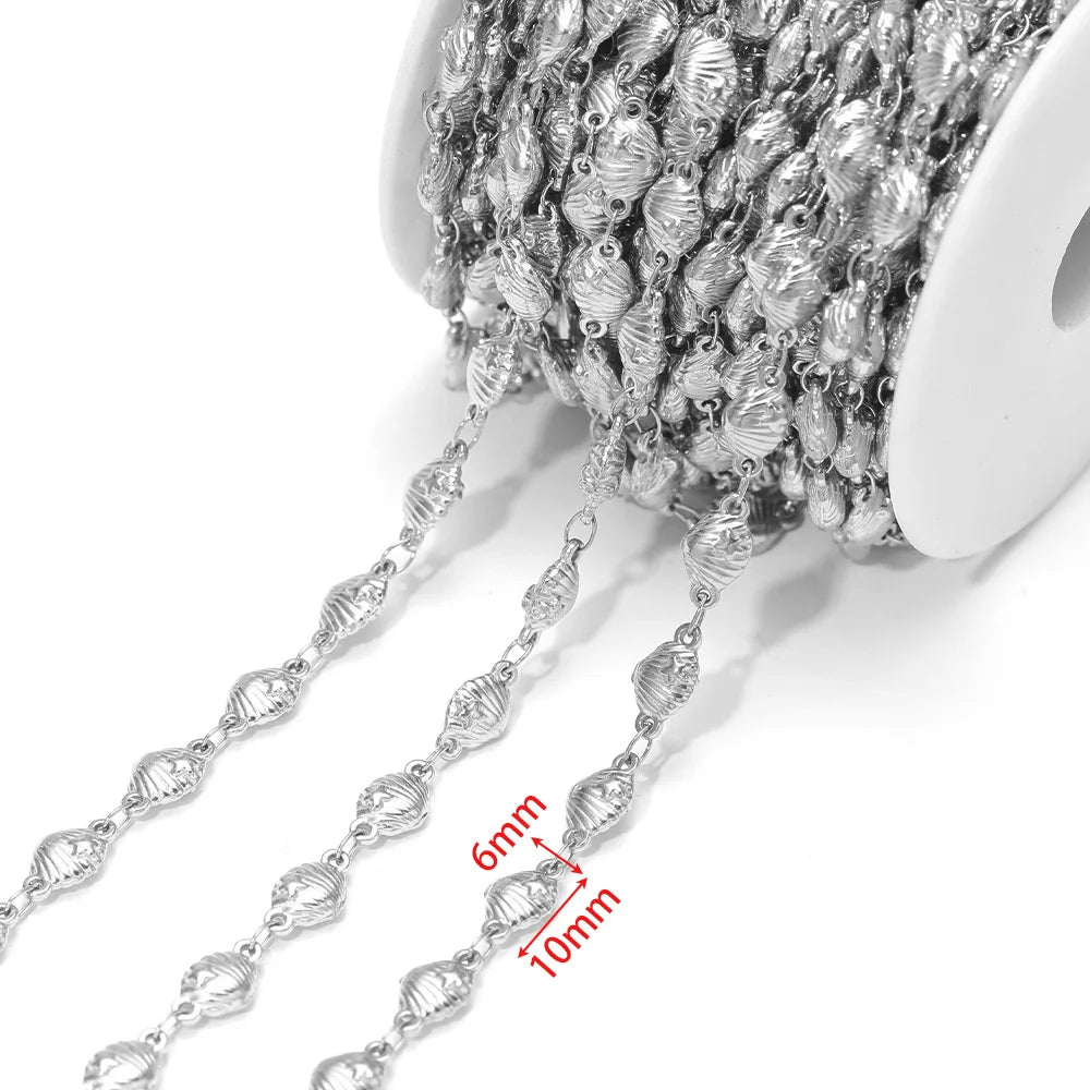 D864 Waterproof Stainless Steel Chain Heart cat Paw Shape Bulk Link Roll Chain for Necklace Bracelet Diy
