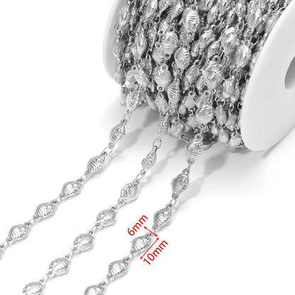 D864 Waterproof Stainless Steel Chain Heart cat Paw Shape Bulk Link Roll Chain for Necklace Bracelet Diy