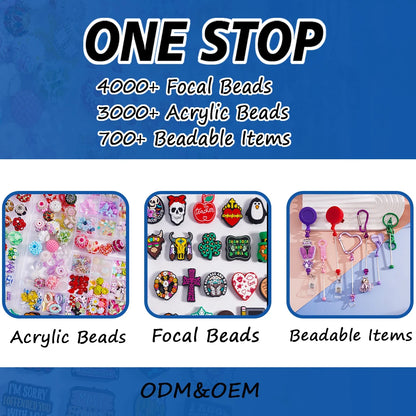 DIY Beadable Pen with Small Flower Pearl Solid & Ombre Colors for Party Favors Bulk