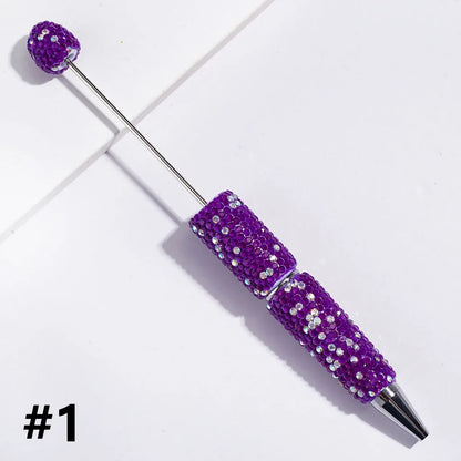 Neon Beadable Pens Multi Color With Full AB Rhinestones Cover Bulk for DIY Handmade Crafts Student Gift Wholesale