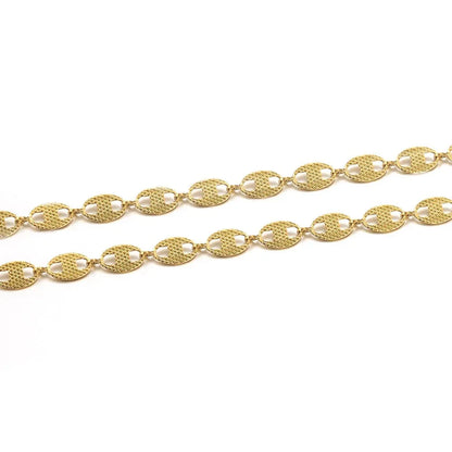 A2344 Fashion 18k Gold Stainless Steel Chain Bulk Pig Nose Coffee Bean Shape Link Chain for Necklace Bracelet Making