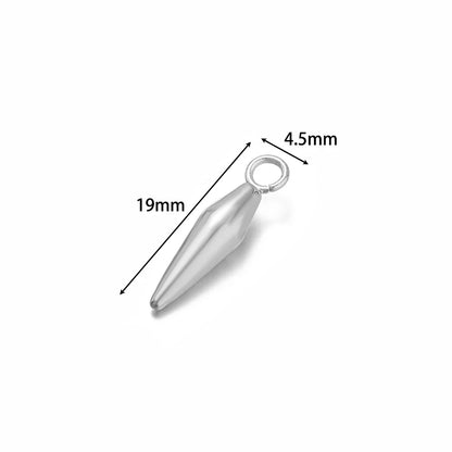 Gold Plated Stainless Steel Small Pointed Cone Weld 3.5mm Hole Charm for  Jewelry Necklace Making