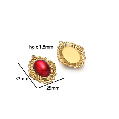 Wholesale Stainless Steel 18k Gold Plated Enamel Elephant Pineapple Heart Zircon Charm Pendant for Jewelry Necklace Making