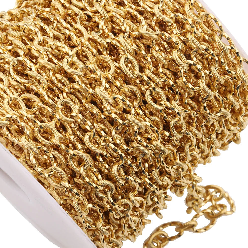 B2073 Hip Hop Twist Thunk Chain Non Tarnished Stainless Steel Chain Jewelry Chain for Necklace