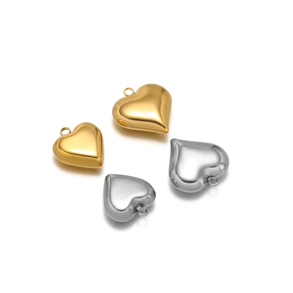 Heart Pendant Stainless Steel18k Gold Plated Hollow Heart Charm Pendant for DIY Jewelry Making Accessories Findings