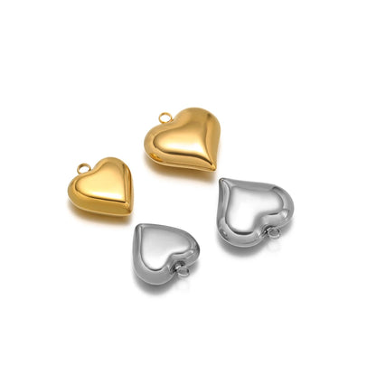 Heart Pendant Stainless Steel18k Gold Plated Hollow Heart Charm Pendant for DIY Jewelry Making Accessories Findings