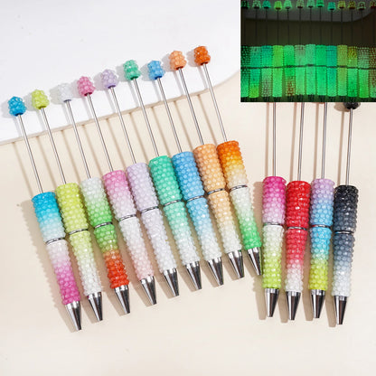 Bling Over Rhinestone Beadable Pens Sparkle Glitter Beaded Ballpoint Pen DIY Stationery for Student Office Gift Bulk Supply