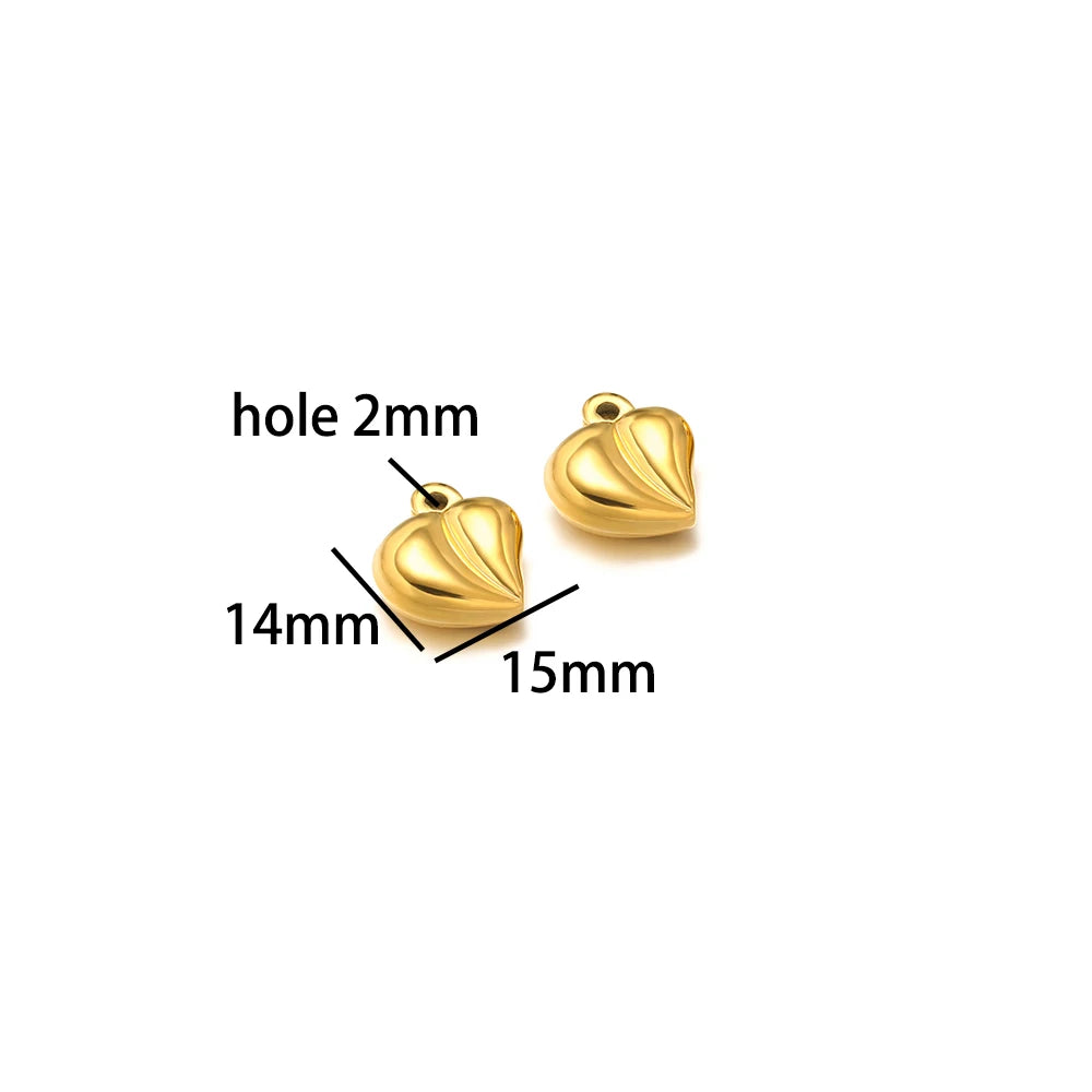 Fashion love Pendant 18k Gold Plated Stainless Steel Heart Shape Charm Pendant for DIY Jewelry Making Accessories