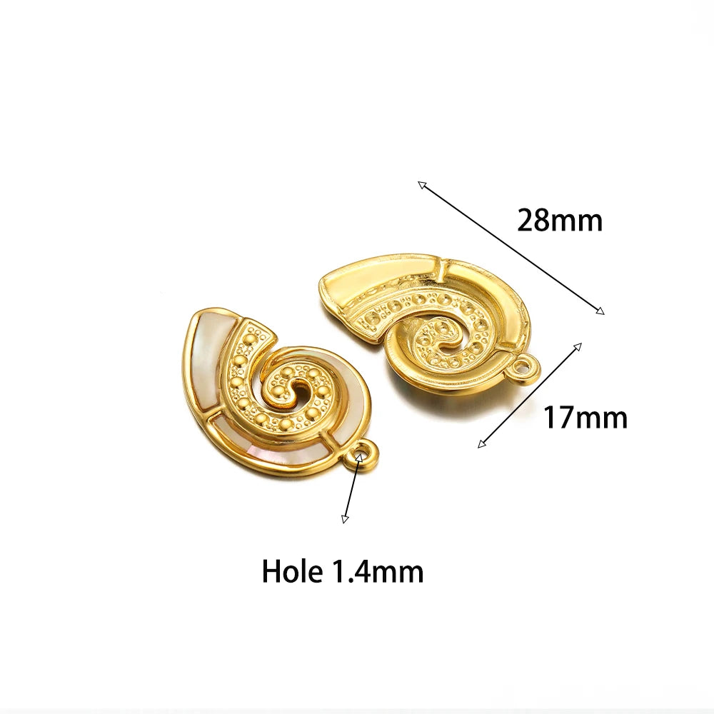 High Quality Stainless Steel Gold Plated Enamel Turtle Conch Starfish Dragonfly Heart Charms Pendant for Jewelry Necklace Making