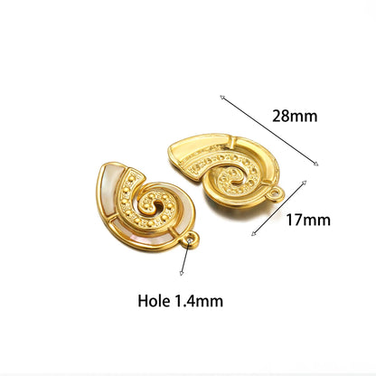 High Quality Stainless Steel Gold Plated Enamel Turtle Conch Starfish Dragonfly Heart Charms Pendant for Jewelry Necklace Making