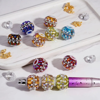 20MM Plastic Beads Double Layer Rhinestone Chains for DIY Beaded Pen Jewelry