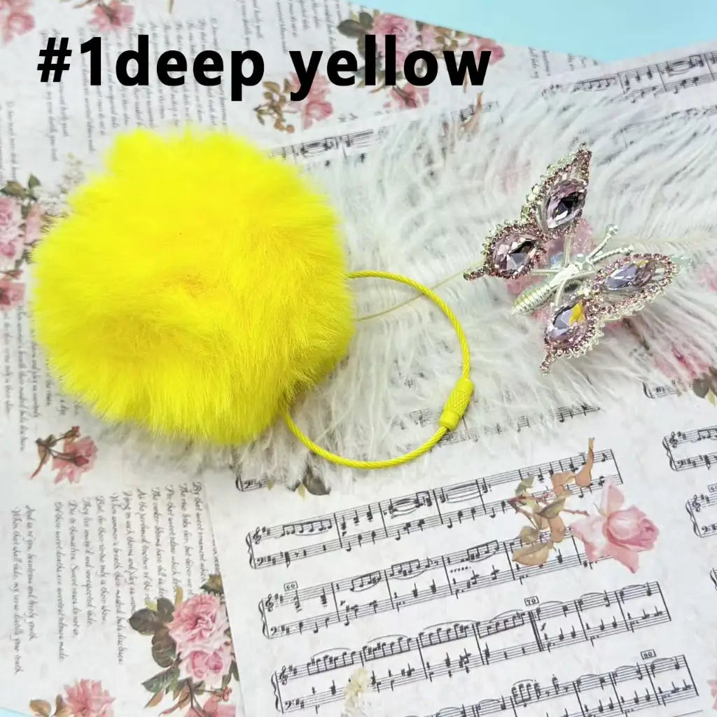 80mm Fluffy Pom Pom Balls with Elastic Loop & Keychain Ring for DIY Crafts Bulk