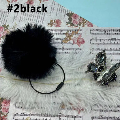 80mm Fluffy Pom Pom Balls with Elastic Loop & Keychain Ring for DIY Crafts Bulk