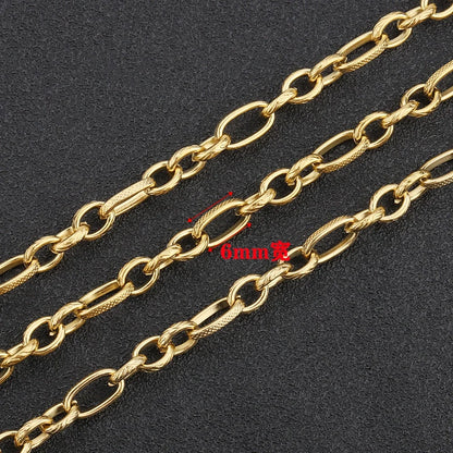 B335 6mm High Quality Gold Plating Stainless Steel Chain Jewelry Accessory Necklace Bracelet Chain Jewelry Findings Components