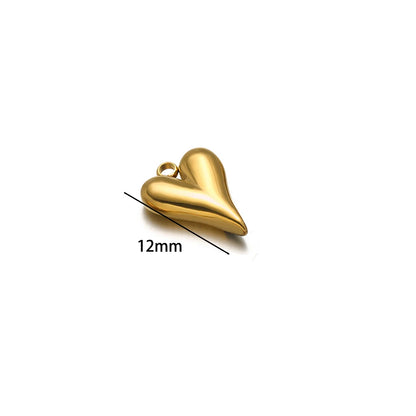 Fashion Stainless Steel 18k Gold Plated Difform Heart Charm Pendant for Diy Jewelry Necklace Earring Making Bulk