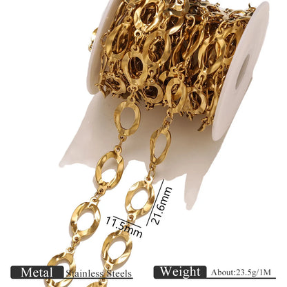 B419 New Irregular Stainless Steel Gold Chain Disc Butterfly Star Hollow Roller Chains Jewelry for Necklace Bracelet