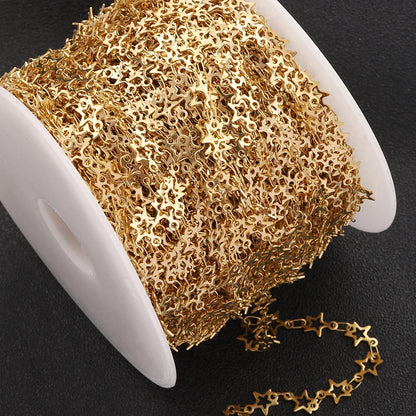 B3825 18k Gold Chain Stainless Steel Non-tarnished Chain Necklace Accessory Star Bulk Chain
