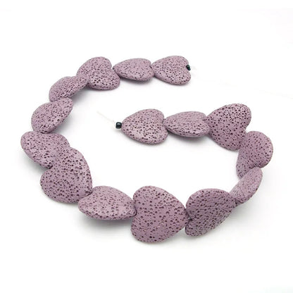 Wholesale Heart Shaped Multi Colors Pink Red Volcanic Rock Lava Stone Beads for Jewelry Making 20mm