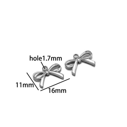 New Handmade DIY Jewelry Accessories 18k Gold Plated Stainless Steel Pearl Bowknot Charm Pendant for Women Jewelry Making