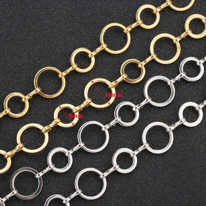 B333 10mm Silver Gold Plating Stainless Steel Jewelry Chain Jewelry Findings Components for Necklace Bracelet Diy