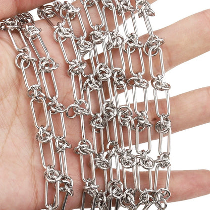 B338 Gold Silver Plating Stainless Steel Jewelry Chain Accessory Knot Macrame Chain for Necklace Bracelet Making