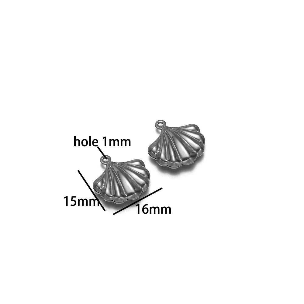 Vintage Stainless Steel 18k Gold Plated Shell Starfish Sea Turtle Sea Snail Charm Pendant for Jewelry Necklace Making