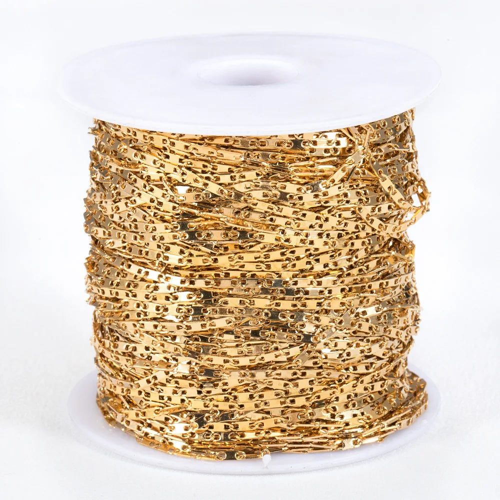 A2609 Fashion 18k Gold Plated Stainless Steel Chain 1.5mm Necklace Bracelet Jewelry Making Diy Findings