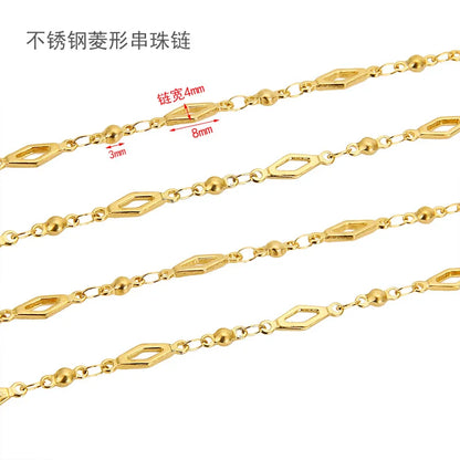 B3275 4mm Gold Filled Chain Bead Chain Stainless Steel Chain for Making