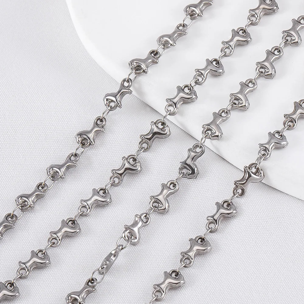 D869 Cute Children Chain Jewelry Bee cat Paw Connectors Chains Tarnish Free 18K PVD Gold Stainless Steel Chain for Making