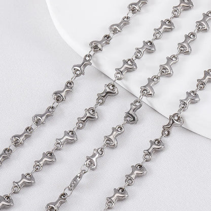 D869 Cute Children Chain Jewelry Bee cat Paw Connectors Chains Tarnish Free 18K PVD Gold Stainless Steel Chain for Making