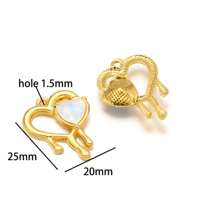 Hot Sale 18k Gold Plated Stainless Steel Fantastic Colorful Moon Butterfly Love Charm Pendant for Jewelry Making Accessories