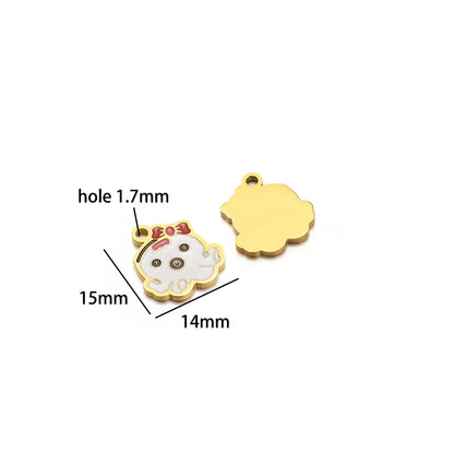 Stainless Steel Gold Plated butterfly Fan Gourd Octopus Tortoise Charm Pendant for Jewelry Necklace Making Accessories