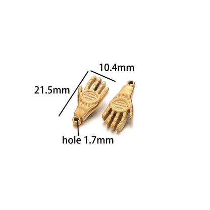 Vintage Fashion Stainless Steel Gold Plated Moon Hand Round Cross Sun  Eye Charm Pendant for Jewelry Necklace Earring Making