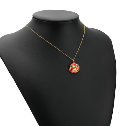 Hot Selling Stainless Steel 18k Gold Plated Enamel Pearl Shell Zircon Charm Pendant for Jewelry Necklace Making Accessories