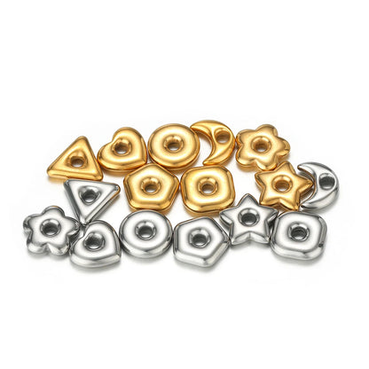 Non Tarnish Stainless Steel18k Gold Plated Hollow Star Heart Square Flower Charms Pendant for DIY Jewelry Earring Making