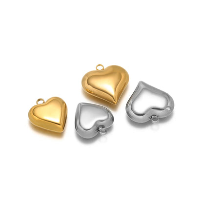 Heart Pendant Stainless Steel18k Gold Plated Hollow Heart Charm Pendant for DIY Jewelry Making Accessories Findings
