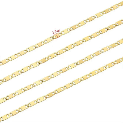 A1090 Fashion 2.7mm Stainless Steel Chain 18k Gold Non Tarnish Necklace Bracelet Jewelry Bulk Chain for Diy Wholesale